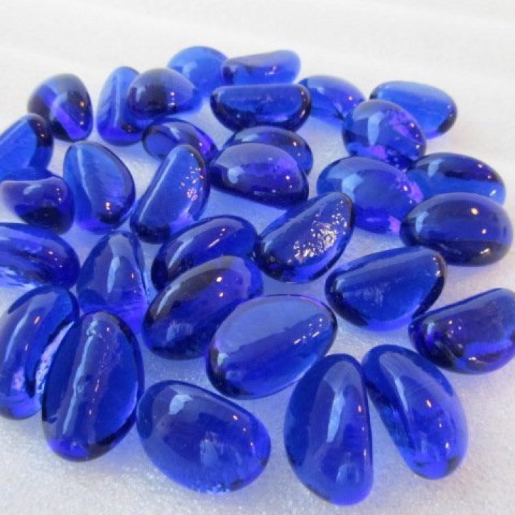 Ink Blue Glass Pebbles