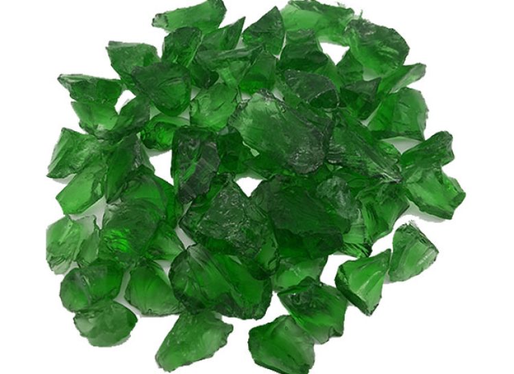 Green Recycled Glass Clippings