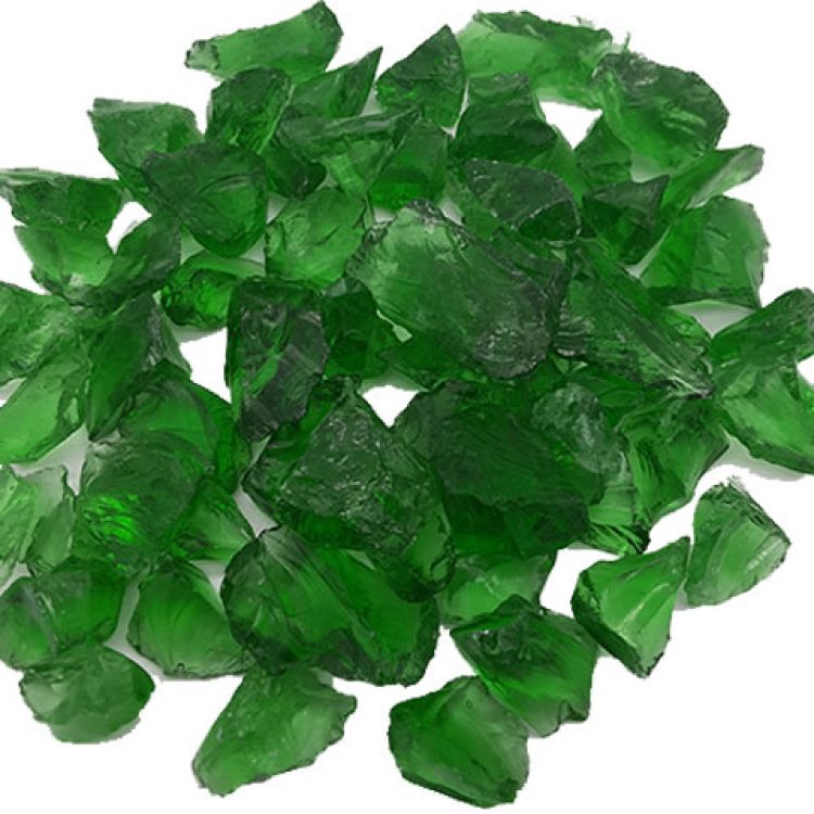 Green Recycled Glass Clippings