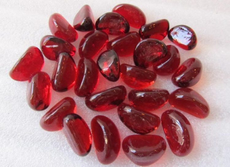 Red Glass Pebbles