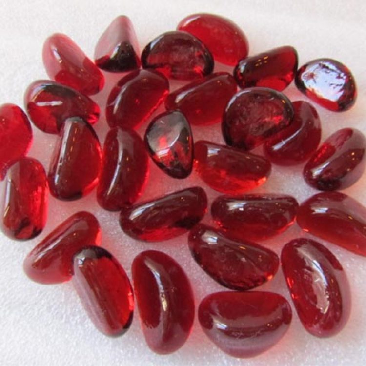 Red Glass Pebbles