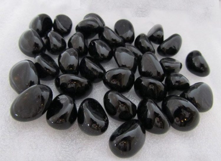 Black Glass Pebbles