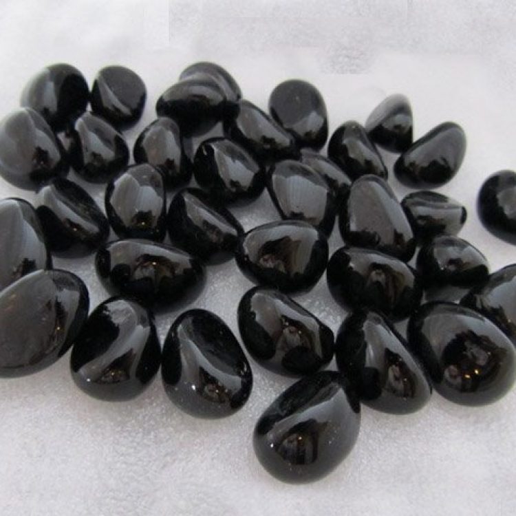 Black Glass Pebbles