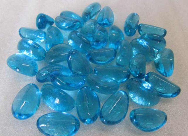 Turquoise Glass Pebbles